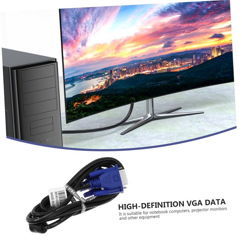 Healifty 2pcs Durable VGA Cable Extension Cord for Laptop Monitor Projector with Heat Resistant PE Cover - Image 4